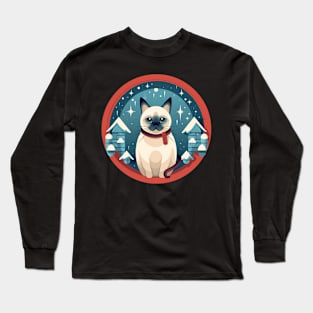 Siamese Cat Xmas, Love Cats Long Sleeve T-Shirt